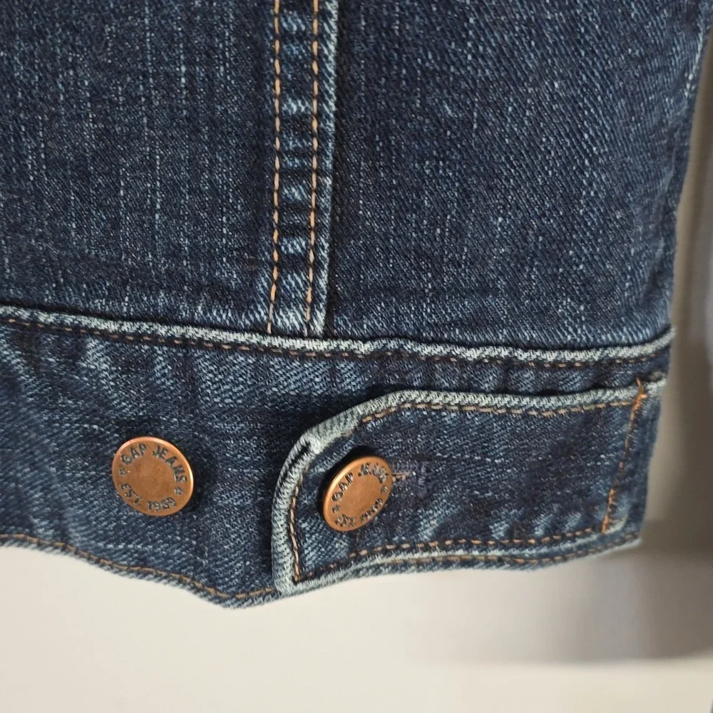GAP Blue Denim Crop Jacket Women's Size Xs X-small Cropped - Picture 8 of 11